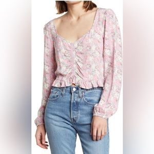 NWT Abound Boho Floral Print Long Sleeve Shirt